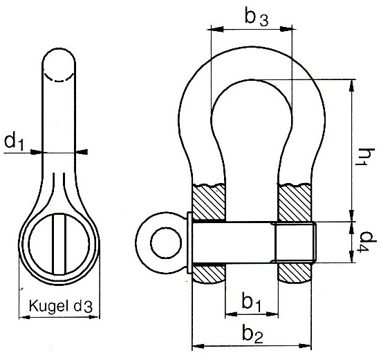 hochfeste Schäkel geschweifte Form